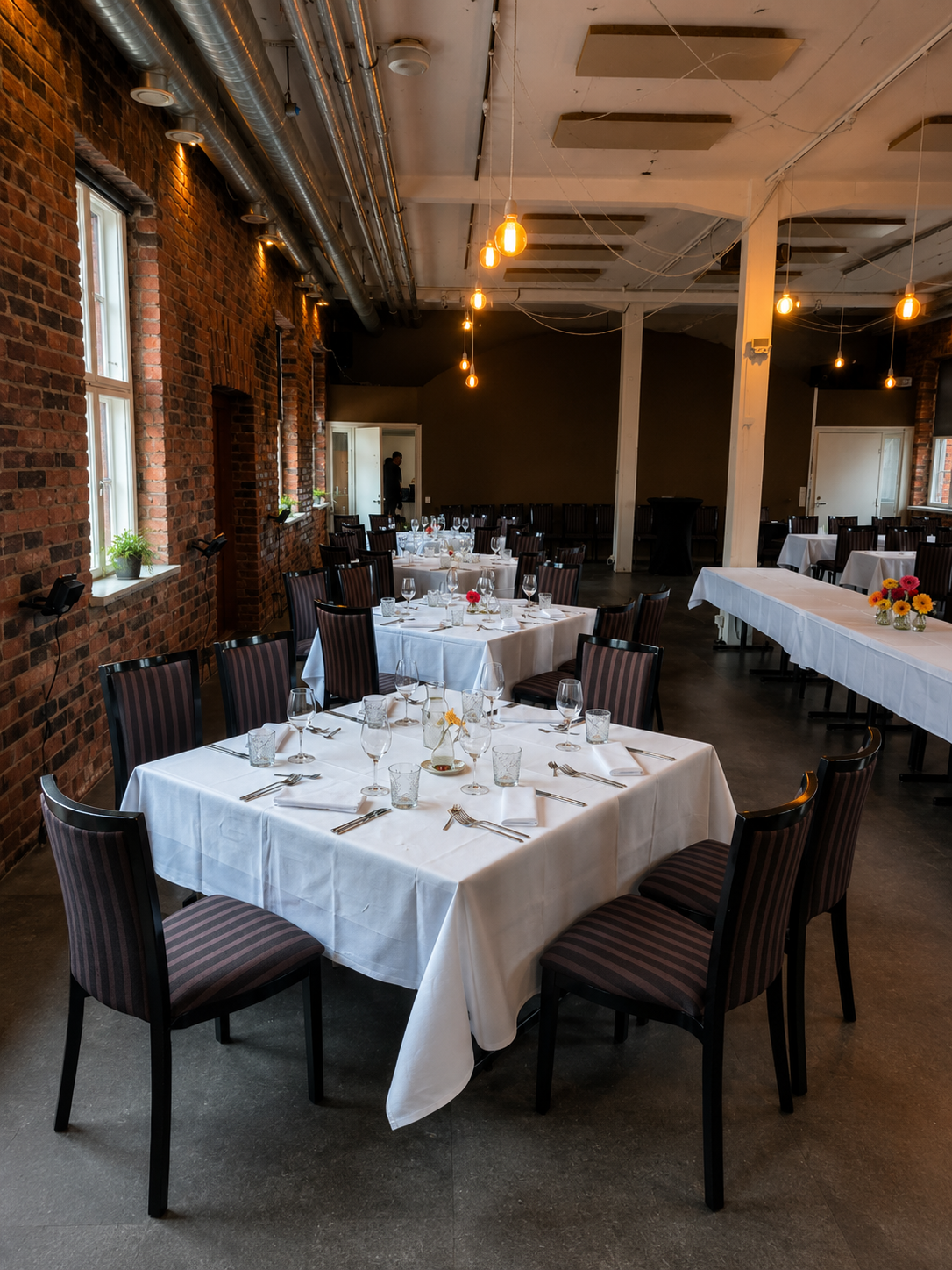Enhanced restaurant interior prepared for service